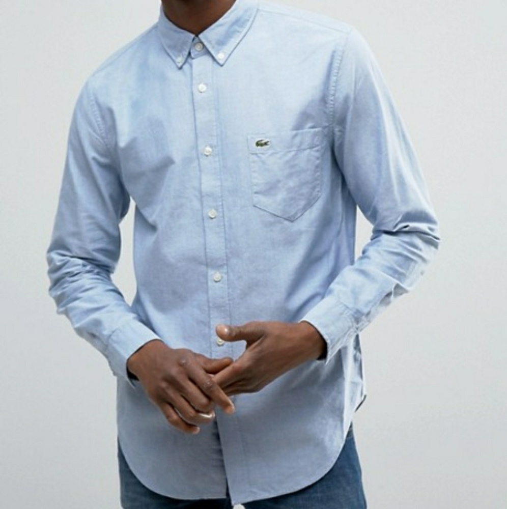 Lacoste Blue Oxford Shirt Size 38